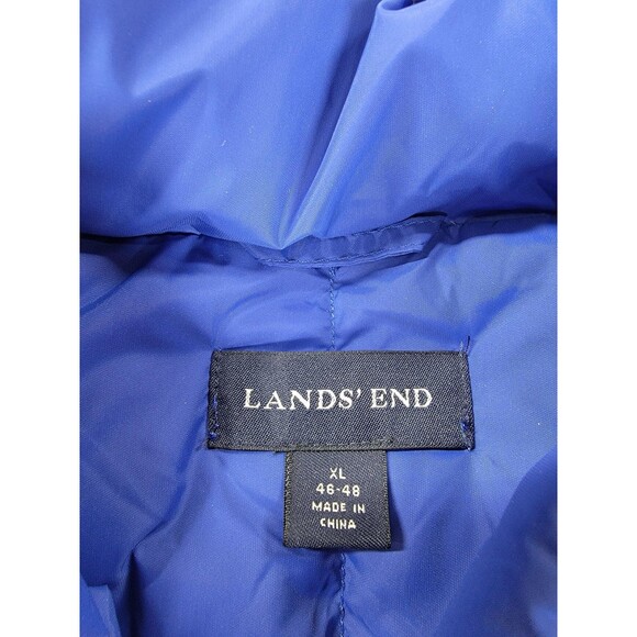 Lands End Vest Mens XL Blue Puffer Goose Down Insulated Nylon Outdoor Dad Hiking - Picture 2 of 9